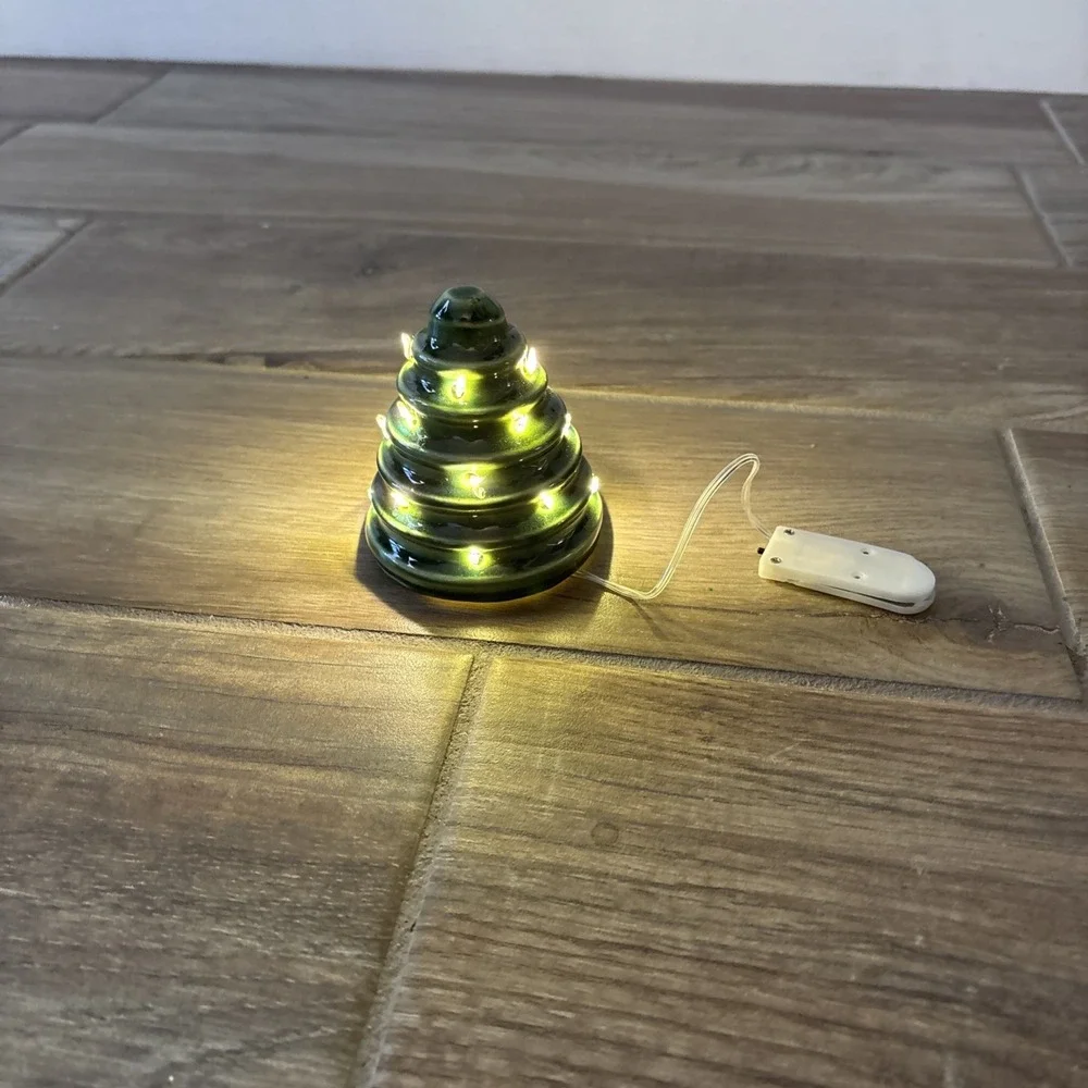 Ceramic Christmas Tree Collectible w/ Lights, Battery‎ Powered